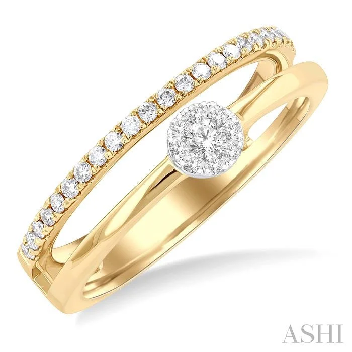 personalized necklaces for women -ROUND SHAPE DOUBLE ROW LOVEBRIGHT DIAMOND FASHION RING