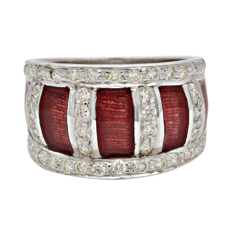 stackable rings for weddings -Ring-Diamond (Enamel)