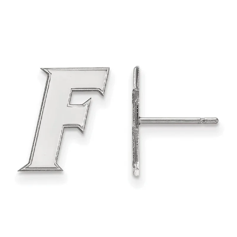 contemporary earrings for women -14k White Gold University of Florida Small Post Earrings