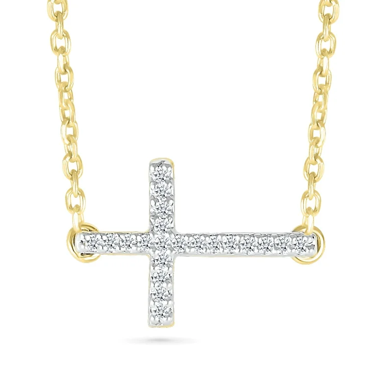 sapphire necklaces for women -Modern Diamond Cross Necklace