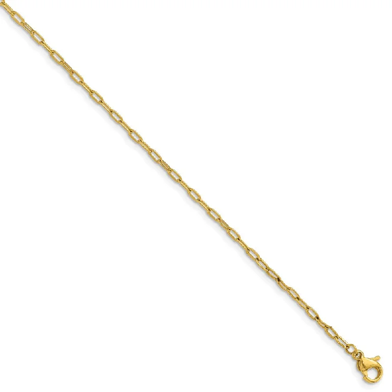 luxury necklaces for women -Stainless Steel Polished Yellow IP Enlongated Open Link 20in Chain Necklace