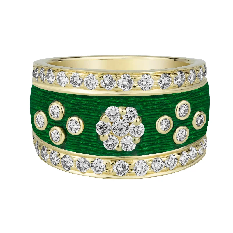 vintage wedding rings for women -Ring - Diamond (enamel)