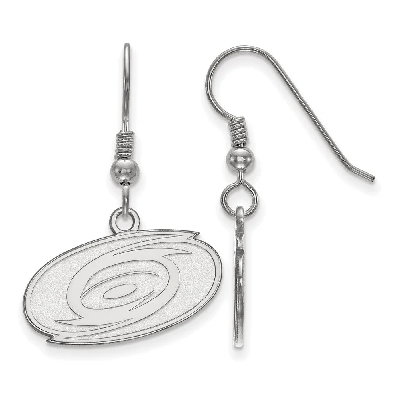 wedding earrings for women -Sterling Silver NHL Carolina Hurricanes SM Dangle Earrings