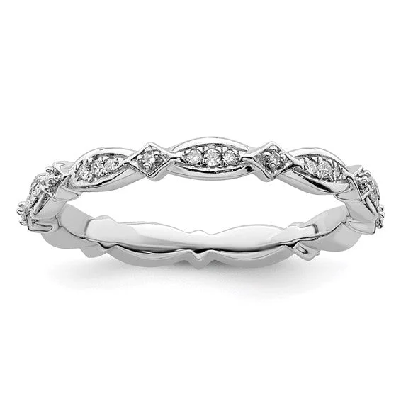 choker necklaces for women -Sterling Silver Stackable Expressions Diamond Eternity Ring