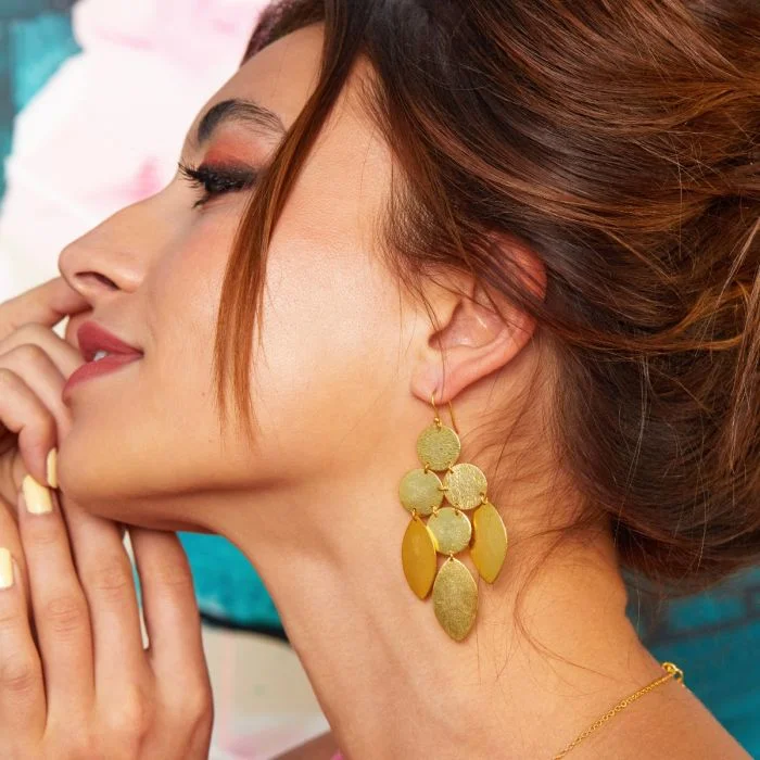 chic earrings for women -Ashiana Cheyenne Gold Earrings - Mini