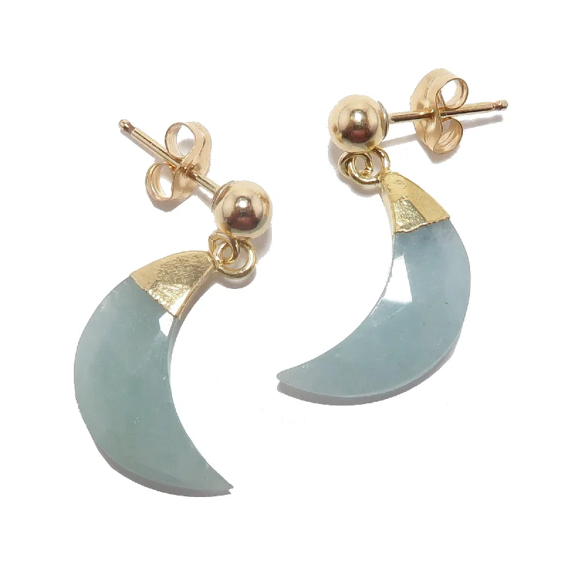 chic gemstone drop earrings -Aquamarine Earrings Blue Moon Magic 24-Karat Gold