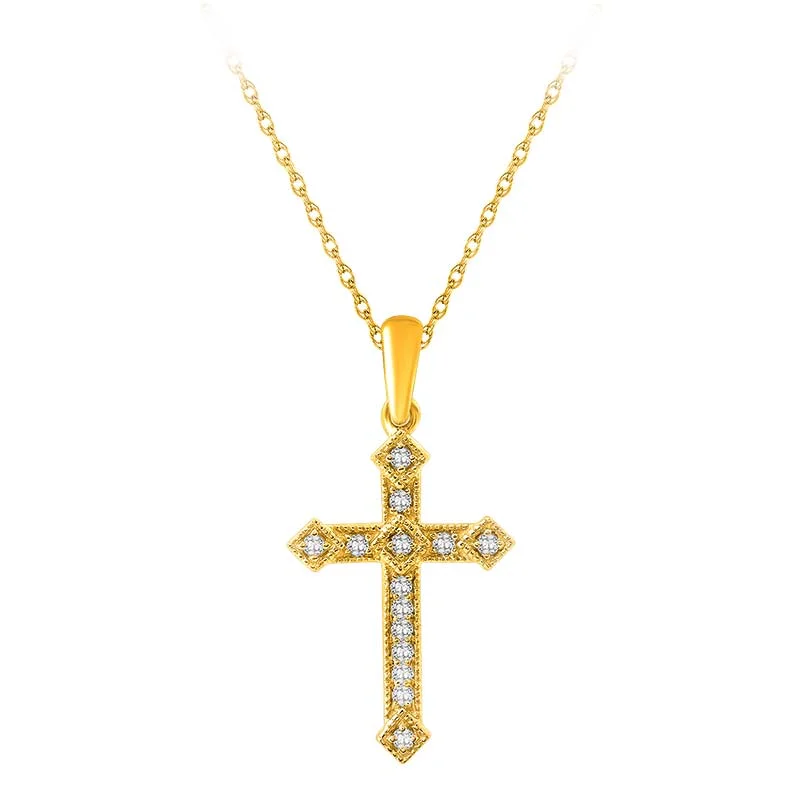 heirloom necklaces for women -1/10ctw Diamond Cross Pendant