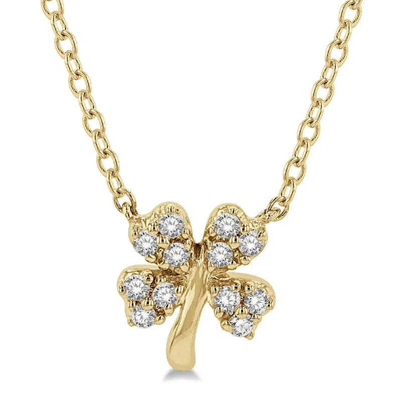 elegant chain necklaces for women -Ashi .10ctw Diamond Clover Necklace