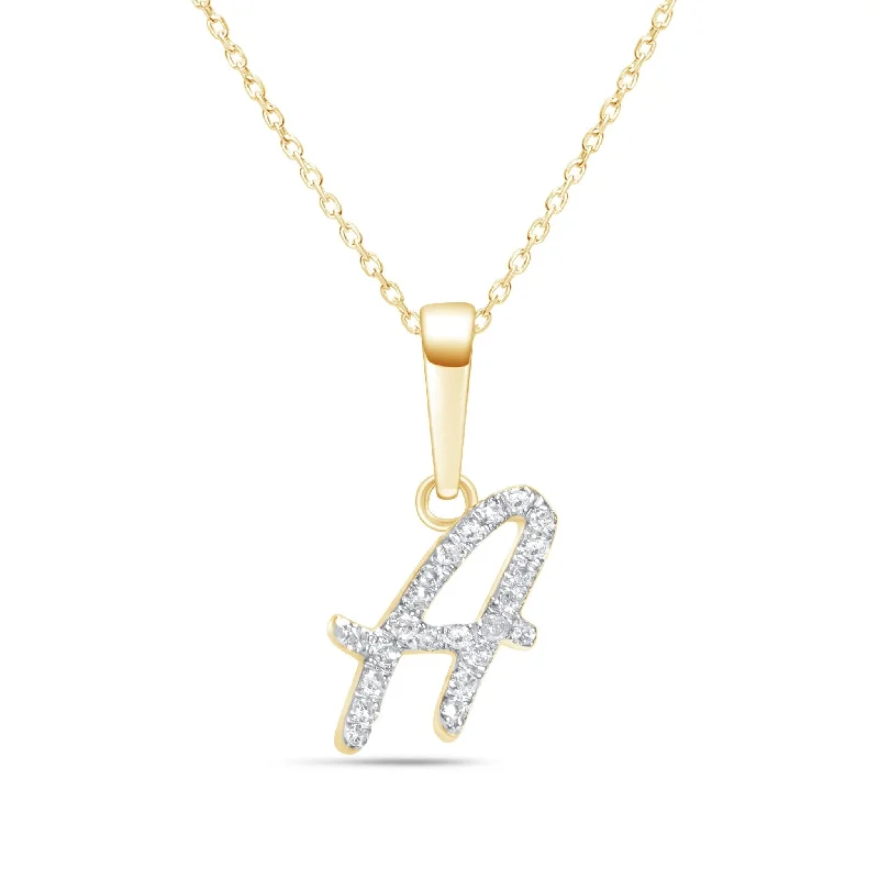 custom name necklaces for women -Cursive Diamond Initial Necklace