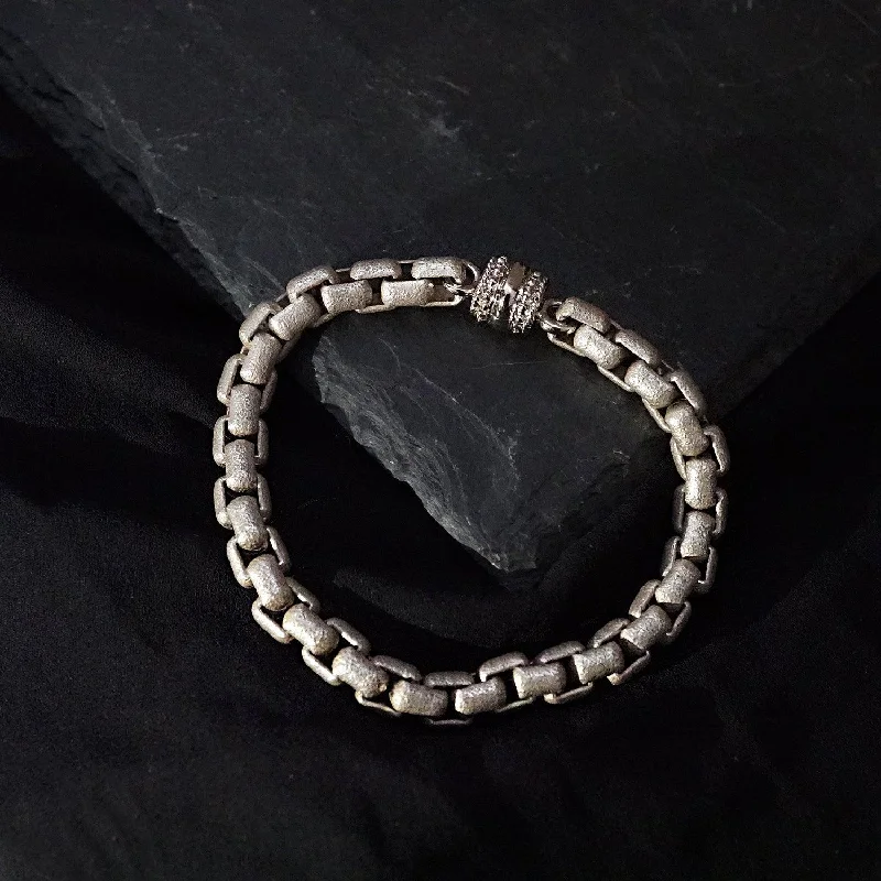 Double Box Chain Bracelet in Sterling Silver