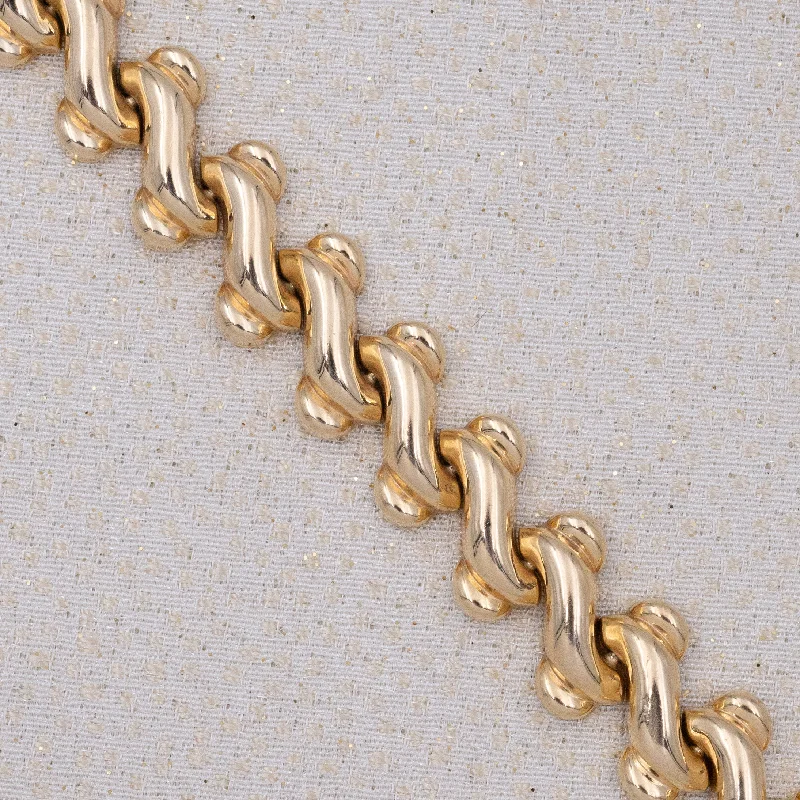 Gold Wave Link Bracelet c1980