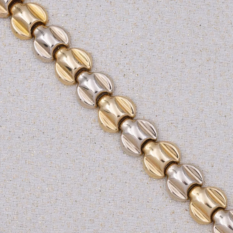 Two-Tone Disc Link Bracelet c1980