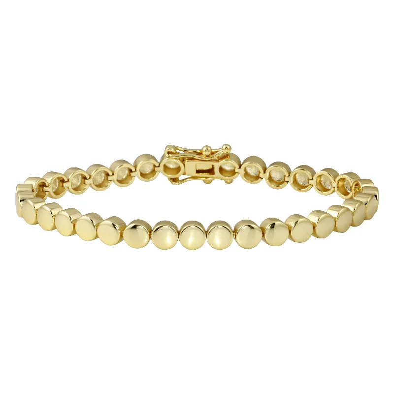 Solid Disk Tennis Bracelet