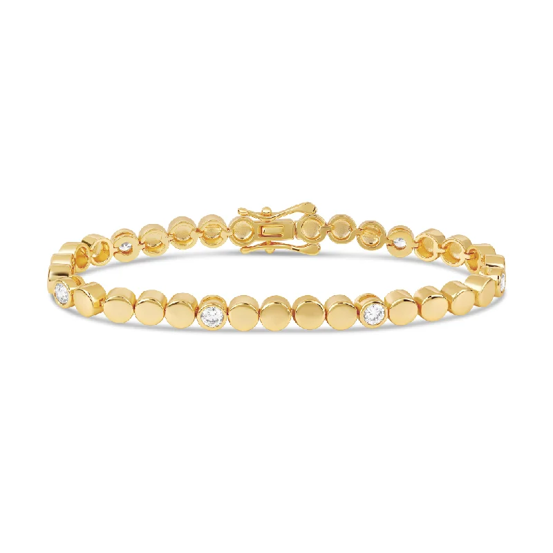 Disk Diamond Tennis Bracelet