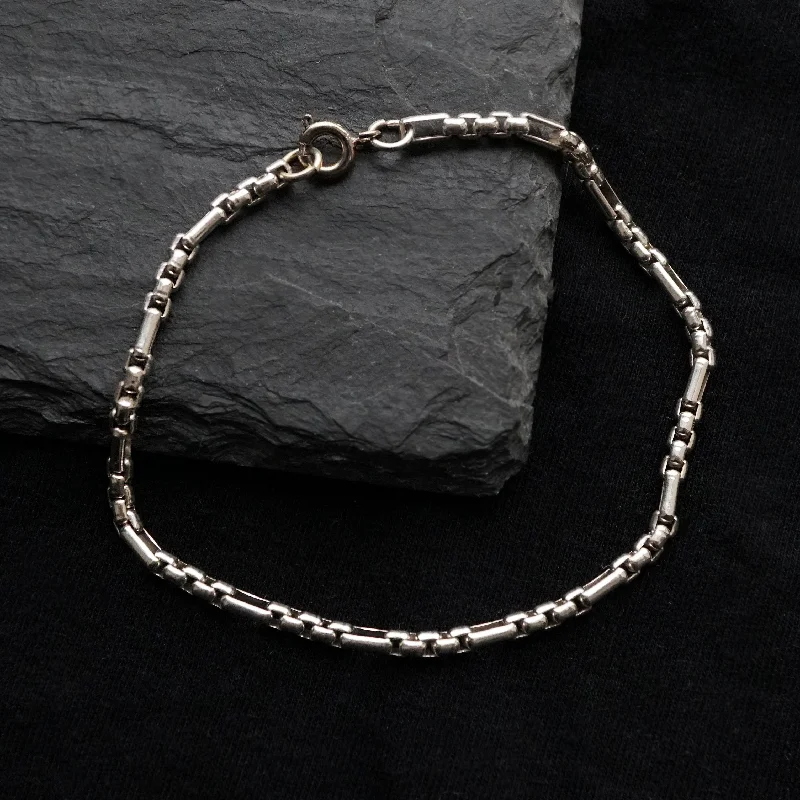 Round Box Bracelet in Sterling Silver