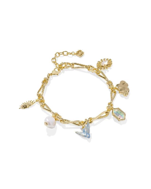 Melody Charm Bracelet in Gold & Neutral Mix