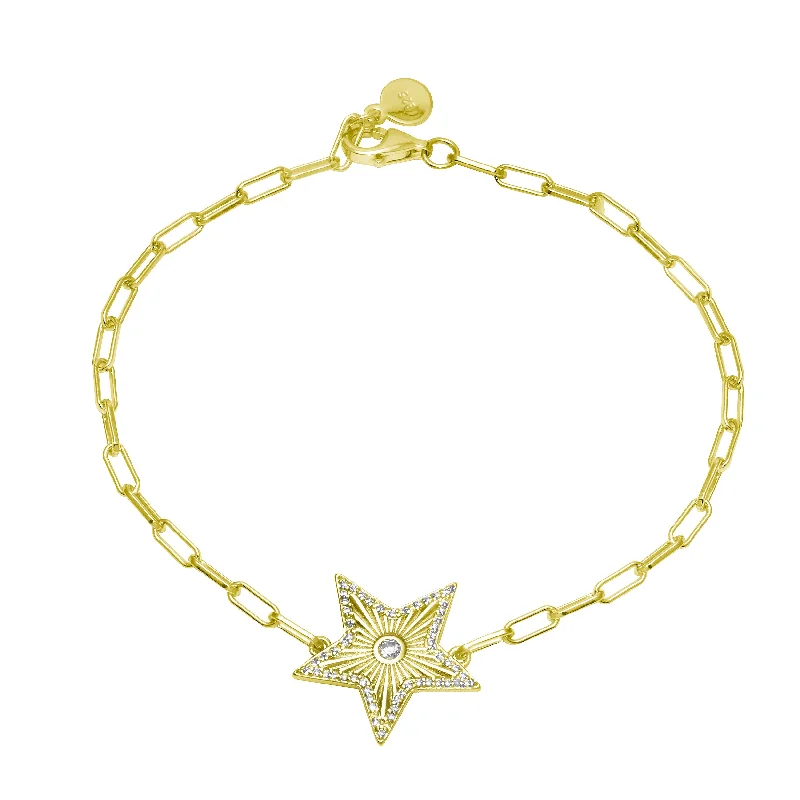 Fluted Star Paperclip Bracelet