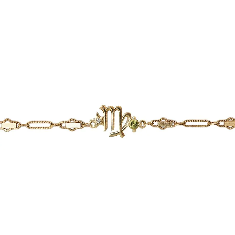 14K Virgo Horoscope Birthstone Bracelet (Sapphire + Peridot)