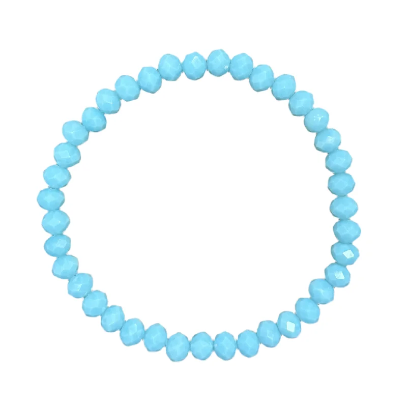 Blizzard Blue Faceted Rondelle 6mm Bracelet