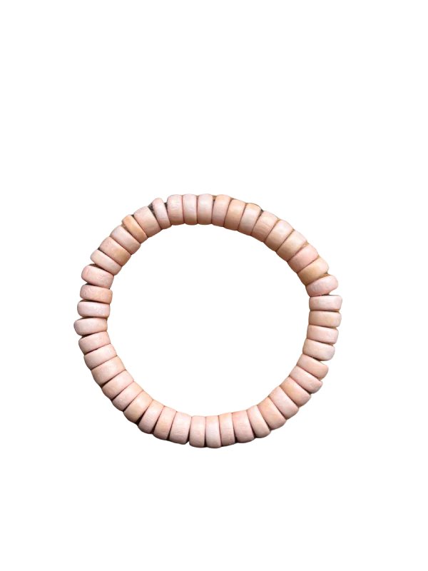 Blush Wood Rondelle 8mm Bracelet