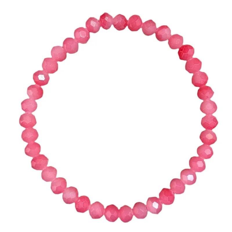 Shocking Pink Faceted Rondelle 6mm Bracelet