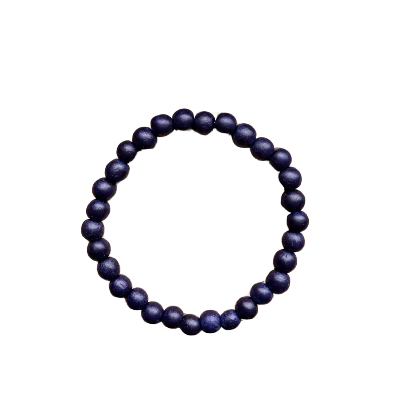 Navy Wood 6mm Bracelet