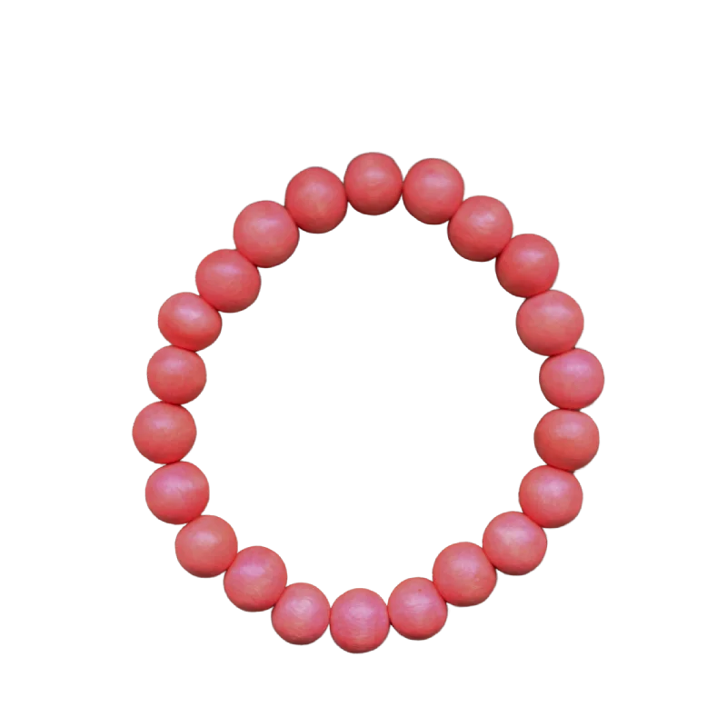 Flamingo Pink Wood 8mm Bracelet