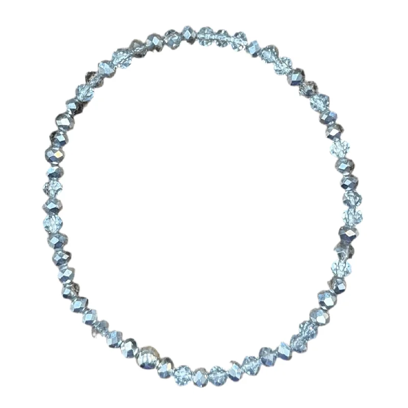 Silver and Clear Faceted Rondelle 4mm Bracelet