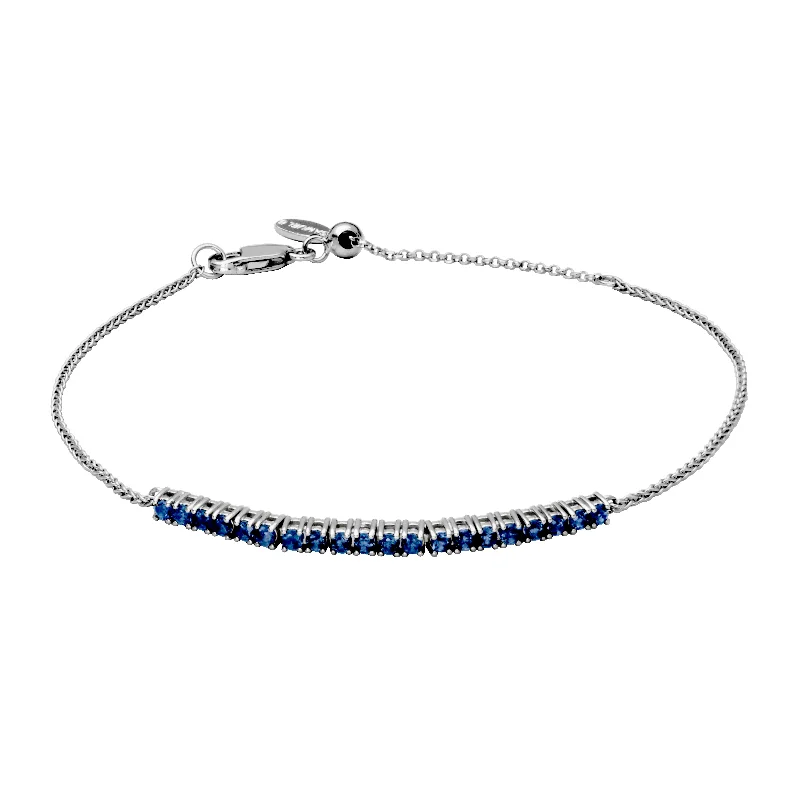 Sterling Silver Sapphire Adjustable Bracelet