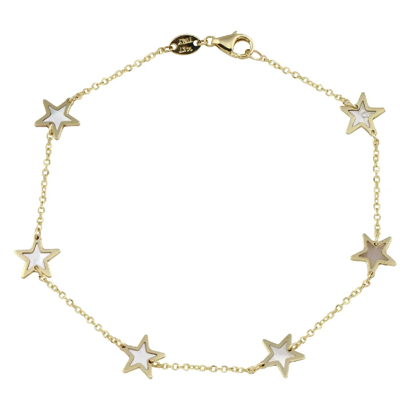 14K Multi Star Color Bracelet