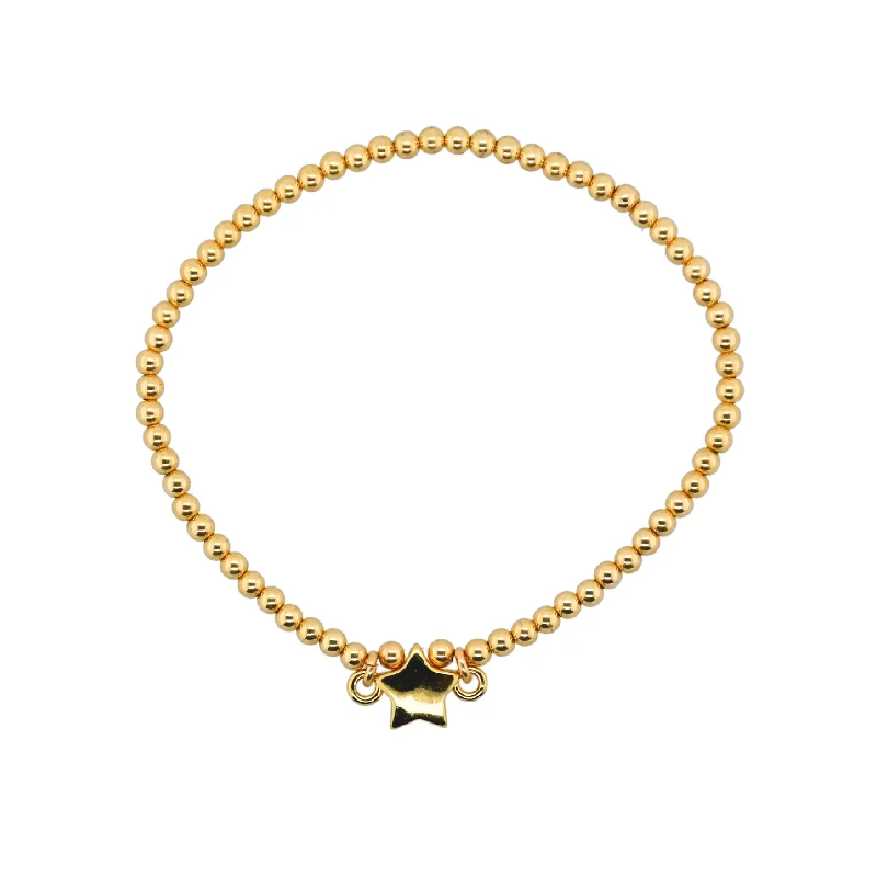 "CONNECTED STAR" Gold Plated Charm with 14K Gold Filled beads Bracelet