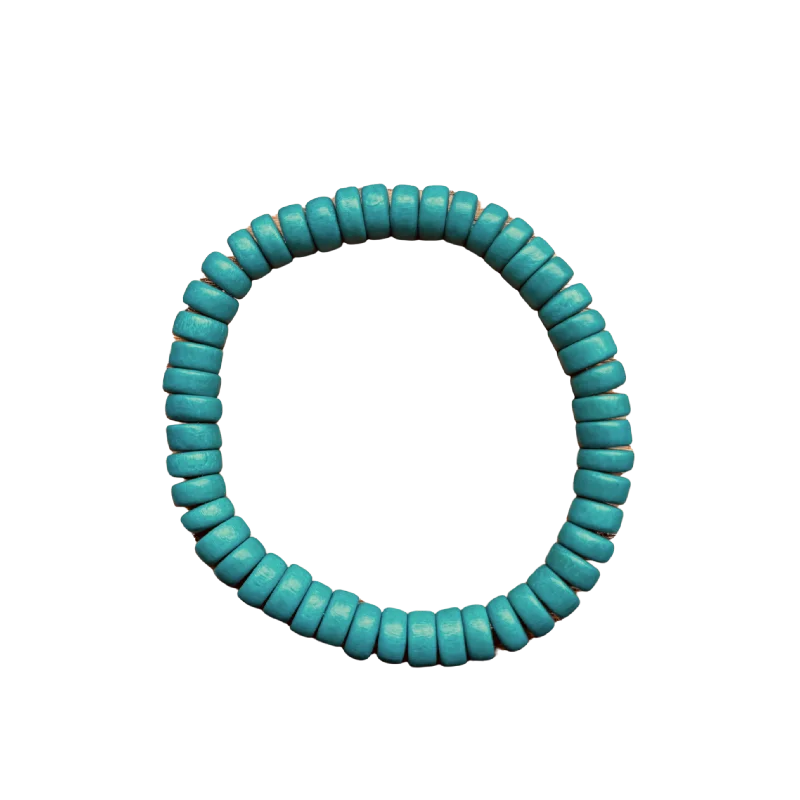 Jade Wood Rondelle 8mm Bracelet