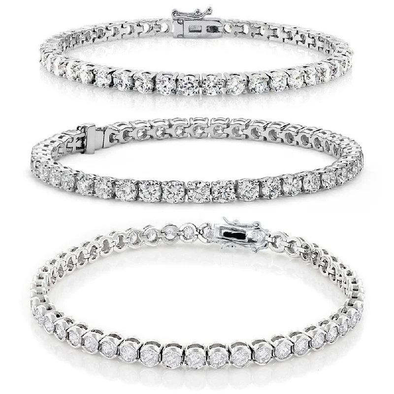 Cate & Chloe Bracelet Pack of 3 - Olivia, Joelle, Kaylee White Gold Plated Tennis Bracelet