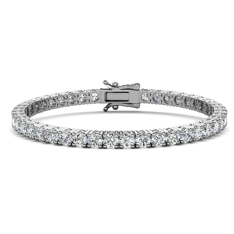 Kaylee 18k White Gold Plated Tennis Bracelet with Simulated Diamond Crystal