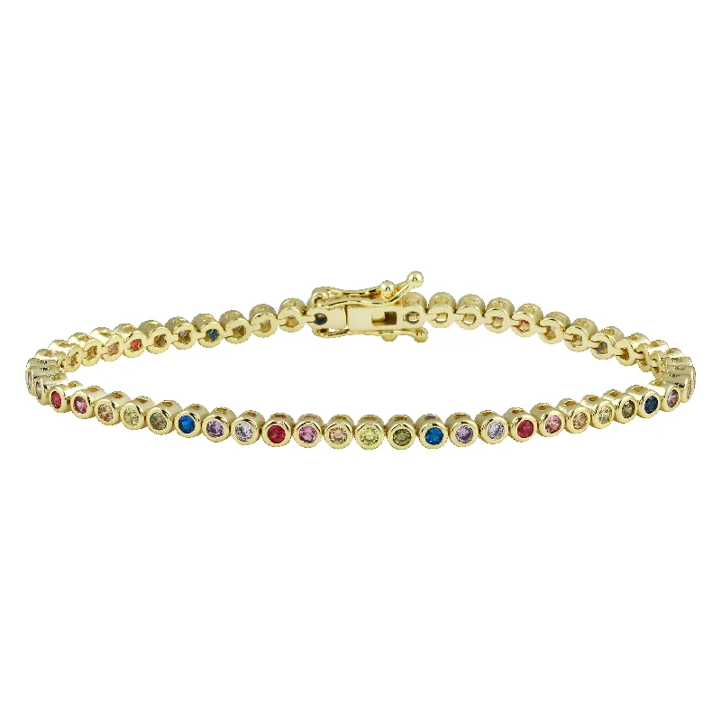 Mini Rainbow Bezel Tennis Bracelet