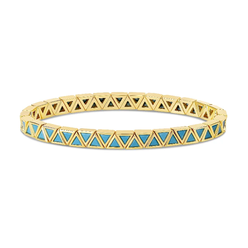 Mini Turquoise Triangle Stretchy Bracelet