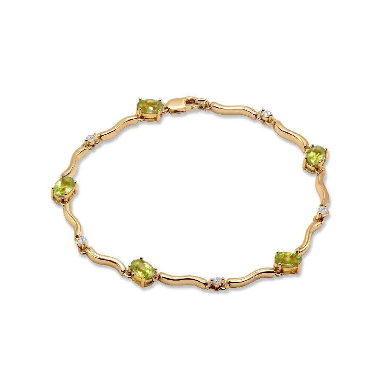 Peridot Rain Drop Tennis Bracelet